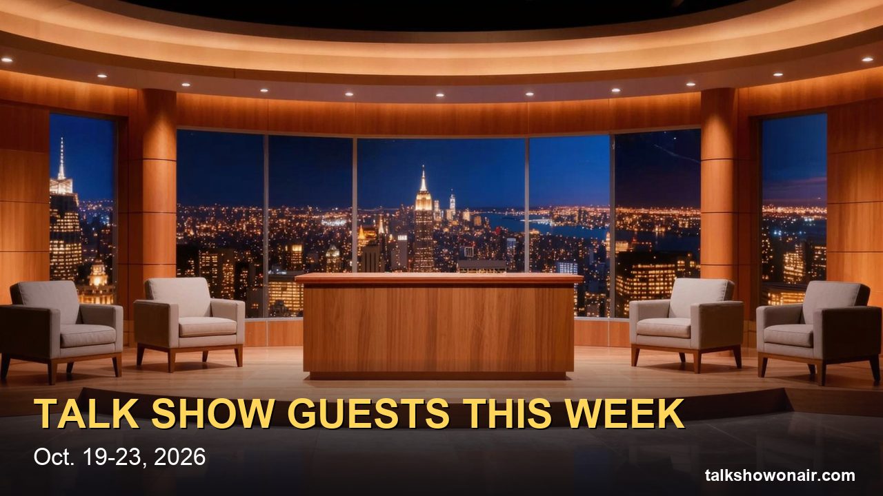 Talk Show Guests This Week (Oct. 19–23, 2026): Chris Pratt, Sacha Baron Cohen, Jenna Ortega